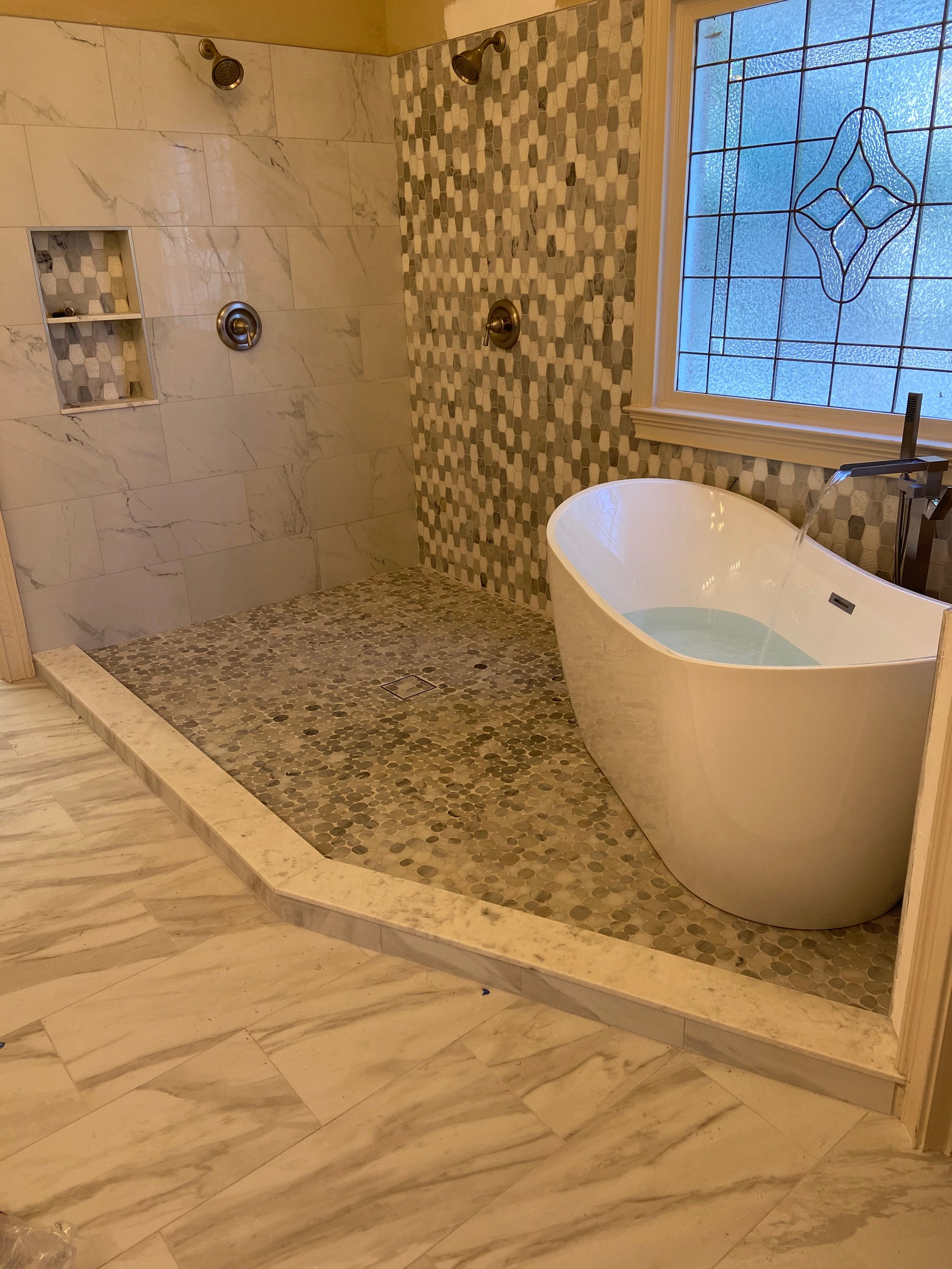 Shower & Free-Standing Tub Upgrade by Alliance Construction